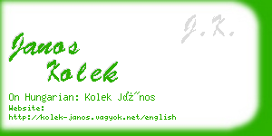 janos kolek business card